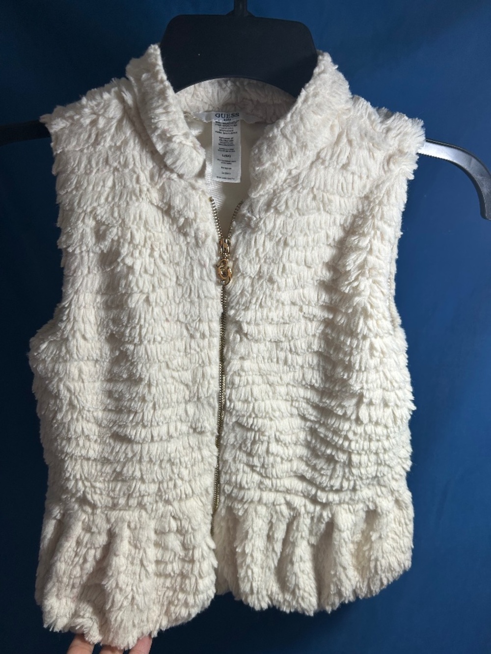 Guess Kids Ivory Faux Fur/Sherpa Vest from Guess
